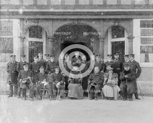 The Prince and Princess of Wales at the Royal Naval College, Osborne, Isle of Wight, c1908. Creator: Kirk & Sons of Cowes.