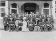 The Prince and Princess of Wales at the Royal Naval College, Osborne, Isle of Wight, 1908. Creator: Kirk & Sons of Cowes