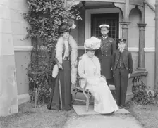 The Prince and Princess of Wales at the Royal Naval College, Osborne, Isle of Wight, 1908. Creator: Kirk & Sons of Cowes