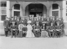 The Prince and Princess of Wales at the Royal Naval College, Osborne, Isle of Wight, 1908. Creator: Kirk & Sons of Cowes