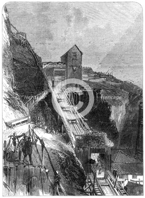 The Prince and Princess of Wales descending the Botallack Tin-Mine, Cornwall, 1865. Creator: Unknown.