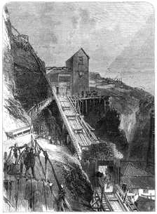 The Prince and Princess of Wales descending the Botallack Tin-Mine, Cornwall, 1865. Creator: Unknown