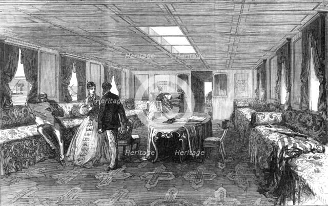 The Prince and Princess of Wales in Egypt: saloon of the Dahabieh, or Nile boat, 1869. Creator: Unknown.