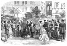 The Prince and Princess of Wales in Egypt:...Viceroy introducing Mrs. Stanton to the Princess, 1869. Creator: Unknown