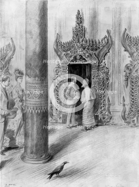 The Prince and Princess of Wales in King Theebaw's palace, Mandalay, Burma, 1906. Artist: Samuel Begg