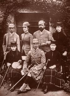 The Prince and Princess of Wales in shooting dress, 1900.Artist: Russell & Sons