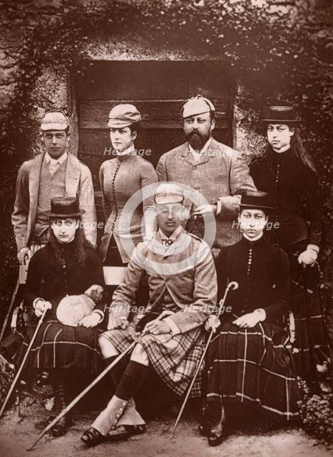 The Prince and Princess of Wales in shooting dress, 1900.Artist: Russell & Sons