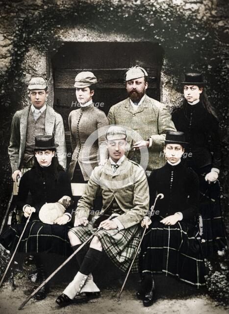 The Prince and Princess of Wales in shooting dress, 1900. Artist: Russell & Sons.