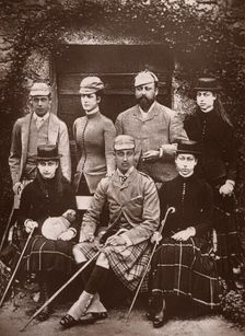 The Prince and Princess of Wales in shooting dress, 1900.Artist: Russell & Sons