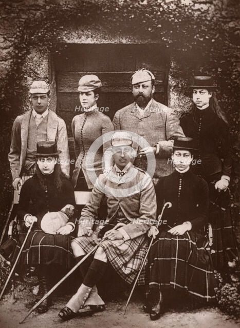 The Prince and Princess of Wales in shooting dress, 1900.Artist: Russell & Sons