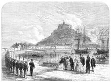 The Prince and Princess of Wales landing at St. Michael's Mount, 1865. Creator: Unknown
