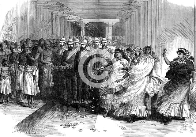The Prince at the Temple of Srivangam, Trichinopoly, Madras Presidency...1876. Creator: Unknown.