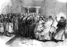 The Prince at the Temple of Srivangam, Trichinopoly, Madras Presidency...1876. Creator: Unknown