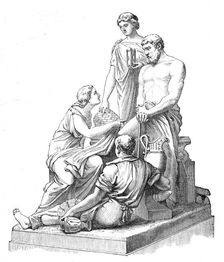 The Prince Consort National Memorial: "Manufacture", by H. Weekes, R.A., 1872. Creator: Unknown