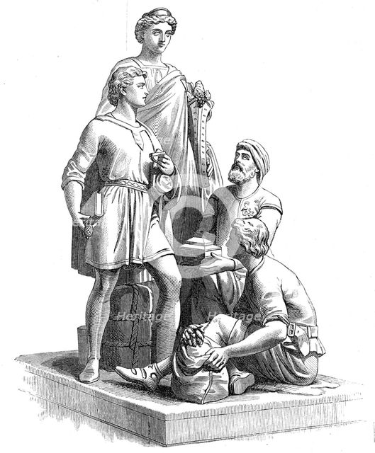 The Prince Consort National Memorial: "Commerce", by T. Thornycroft, 1872. Creator: Unknown.