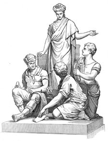 The Prince Consort National Memorial: "Engineering", by J. Lawlor, 1872. Creator: Unknown