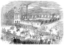 The Prince Consort laying the foundation-stone of the new General Post Office at Edinburgh, 1861. Creator: Unknown