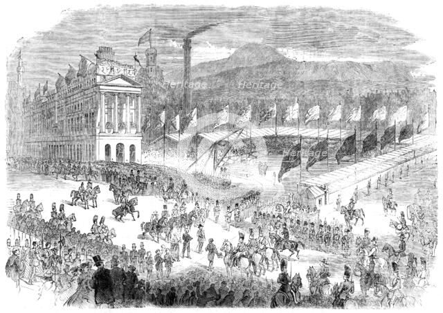 The Prince Consort laying the foundation-stone of the new General Post Office at Edinburgh, 1861. Creator: Unknown.