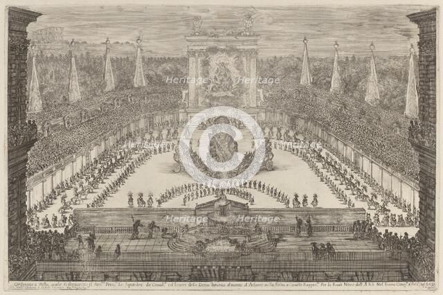 The Prince of Tuscany, His Horse Troops and Carriages around Mount Atlas, 1661. Creator: Stefano della Bella.