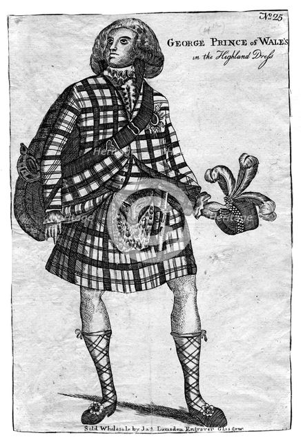The Prince of Wales, the future King George IV (1762-1830), in the Highland Dress. Artist: Unknown