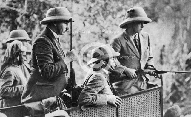 The Prince of Wales tiger shooting in Nepal, the Indian Tour, 1921. Artist: Unknown