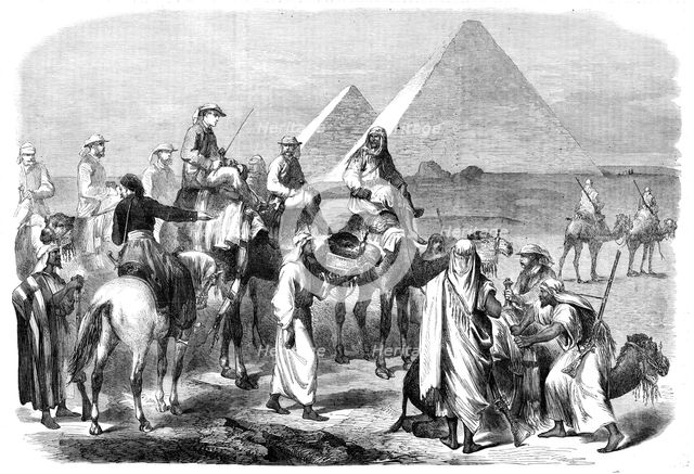 The Prince of Wales' Visit to Egypt: a portion of the Royal Party leaving the encampment..., 1862. Creator: Unknown.