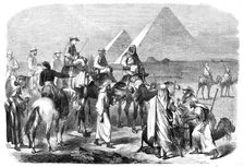 The Prince of Wales Visit to Egypt: a portion of the Royal Party leaving the encampment..., 1862. Creator: Unknown