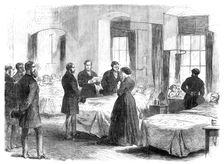 The Prince of Wales visiting persons at St. Bart's Hospital wounded by Clerkenwell Explosion, 1868. Creator: Unknown