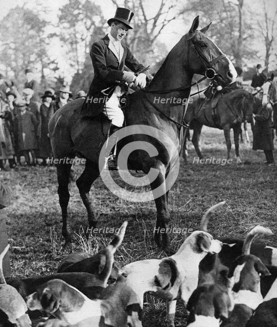 The Prince of Wales with the Beaufort Hunt, 1923. Artist: Unknown
