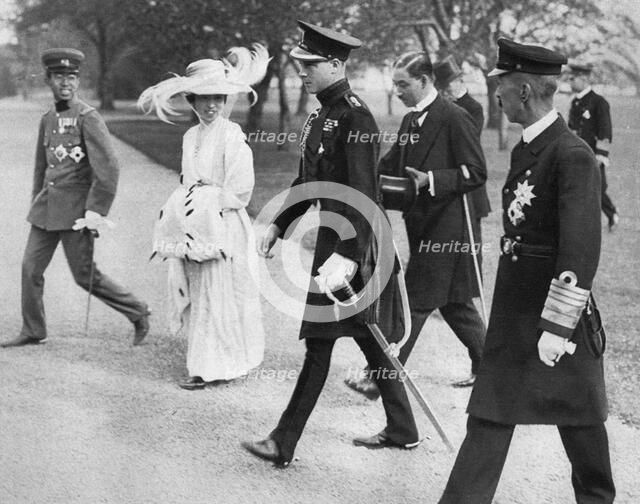 The Prince of Wales with the Empress and Crown Prince of Japan, Tokyo, 1922. Artist: Unknown