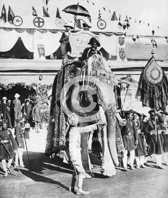 The Prince of Wales with the Maharajah of Gwalior during his Indian tour, 1921. Creator: Unknown.