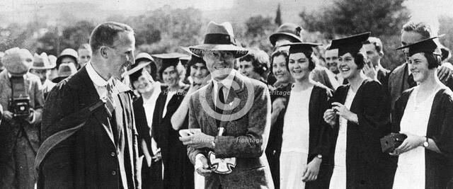 The Prince of Wales with undergraduates in Grahamstown, South Africa, 1925. Artist: Unknown