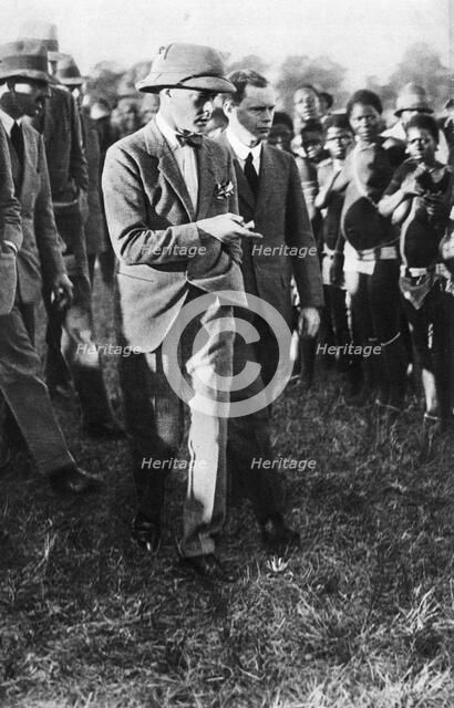The Prince of Wales and a group of Usuta dancers, Zululand, 1925. Artist: Unknown
