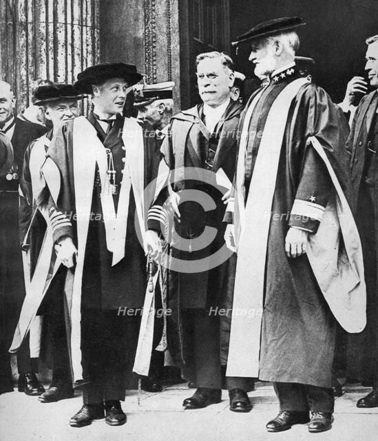 The Prince of Wales and Admiral William Sims, Cambridge, 1921. Artist: Unknown