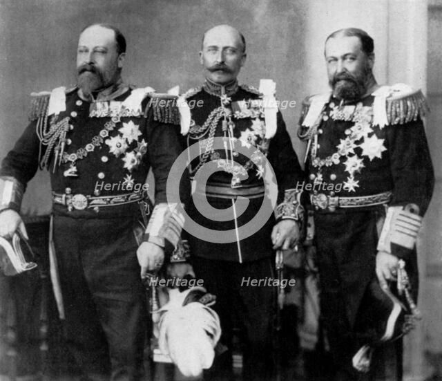 The Prince of Wales and his brothers at the wedding of the Duke of York, 6th July 1893 (1964). Artist: W&D Downey