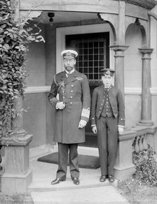 The Prince of Wales and Prince Edward at the Royal Naval College, Osborne, Isle of Wight, 1908. Creator: Kirk & Sons of Cowes