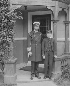 The Prince of Wales and Prince Edward at the Royal Naval College, Osborne, Isle of Wight, 1908. Creator: Kirk & Sons of Cowes
