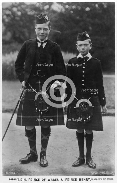 The Prince of Wales and Prince Henry, c1910(?).Artist: Ernest Brooks