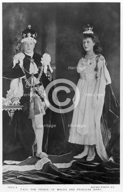 The Prince of Wales and Princess Mary, c1910s(?).Artist: Campbell Gray