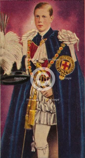 The Prince of Wales at his investiture as a Knight of the Garter, 1911 (1935). Artist: Unknown.