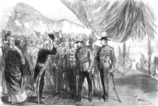 The Prince of Wales at landing at Gibraltar, from a sketch by our special artist, 1876. Creator: C.R.