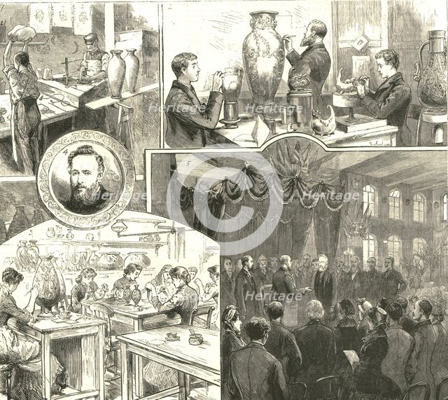 'The Prince of Wales at Messrs. Doulton's Pottery Works, Lambeth', 1886.  Creator: Unknown.
