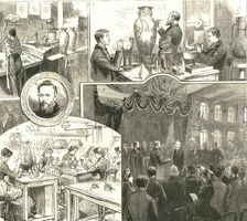 The Prince of Wales at Messrs. Doulton's Pottery Works, Lambeth 1886. Creator: Unknown