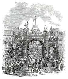 The Prince of Wales at Montreal - The Arch at the Place d'Armes, 1860. Creator: Unknown
