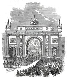 The Prince of Wales at Montreal - Arch at the head of M'Gill Street, 1860. Creator: Unknown
