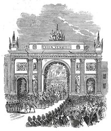 The Prince of Wales at Montreal - Arch at the head of M'Gill Street, 1860. Creator: Unknown