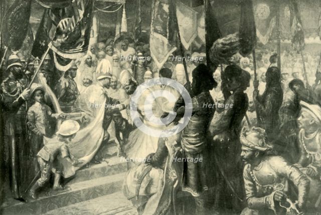 'The Prince of Wales Conferring the Order of the Star of India at Calcutta', 1901. Creator: Unknown.
