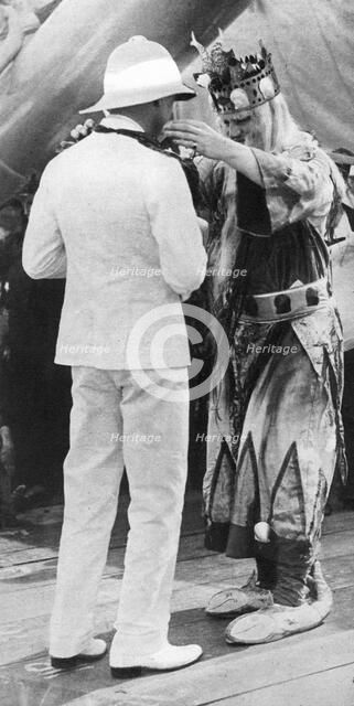 The Prince of Wales decorated by King Neptune, HMS Repulse, 1925. Artist: Unknown
