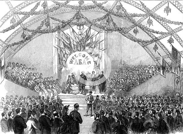 The Prince of Wales distributing prizes to the boys of the Derby Grammar-School, 1872. Creator: Unknown.