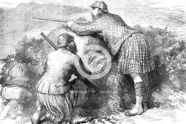 The Prince of Wales grouse-shooting in the Highlands, 1881. Creator: Unknown.